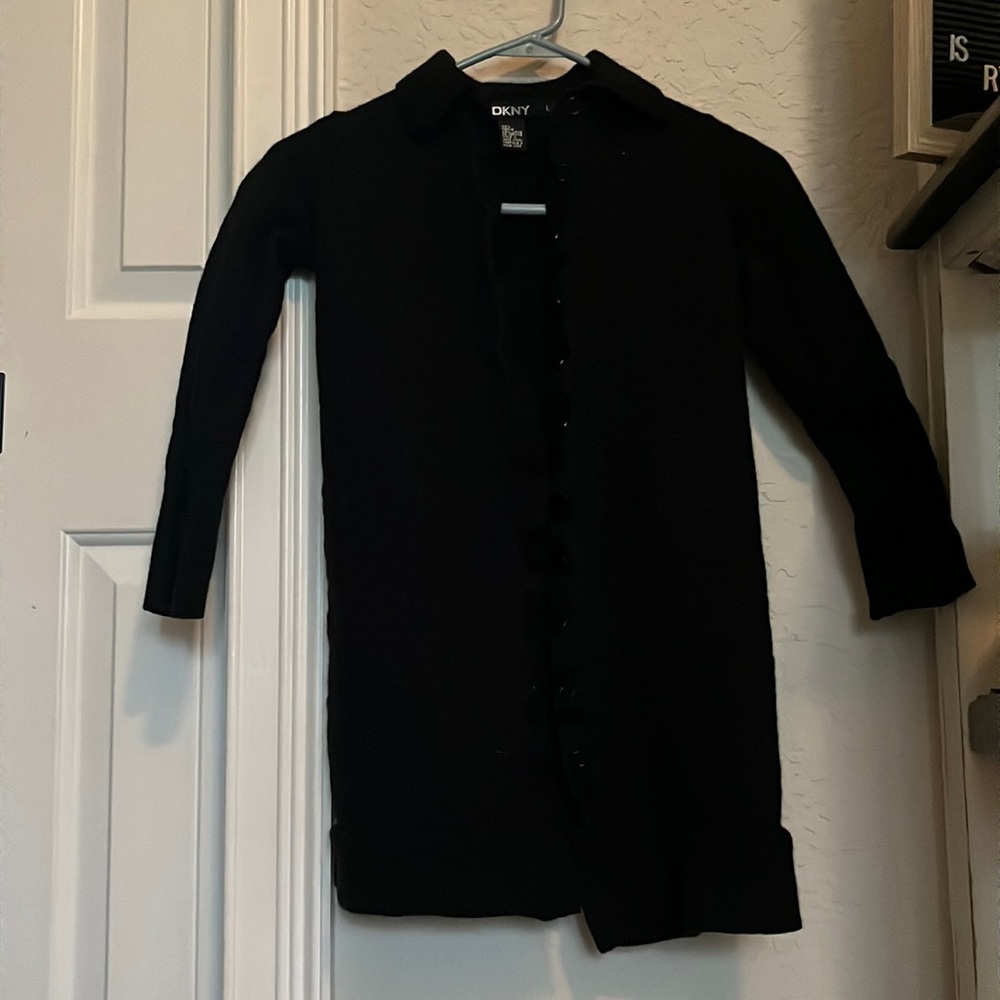 Black coat button down